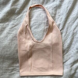 Urban Outfitters Ribbed Halter Top - Pink